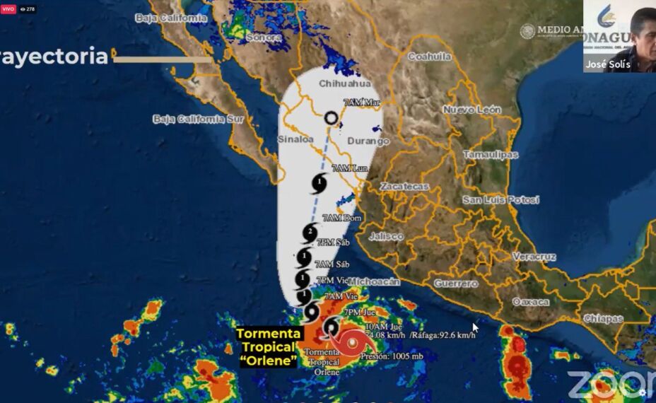 Prevén impacto de Orlene en Sinaloa como huracán categoría 1