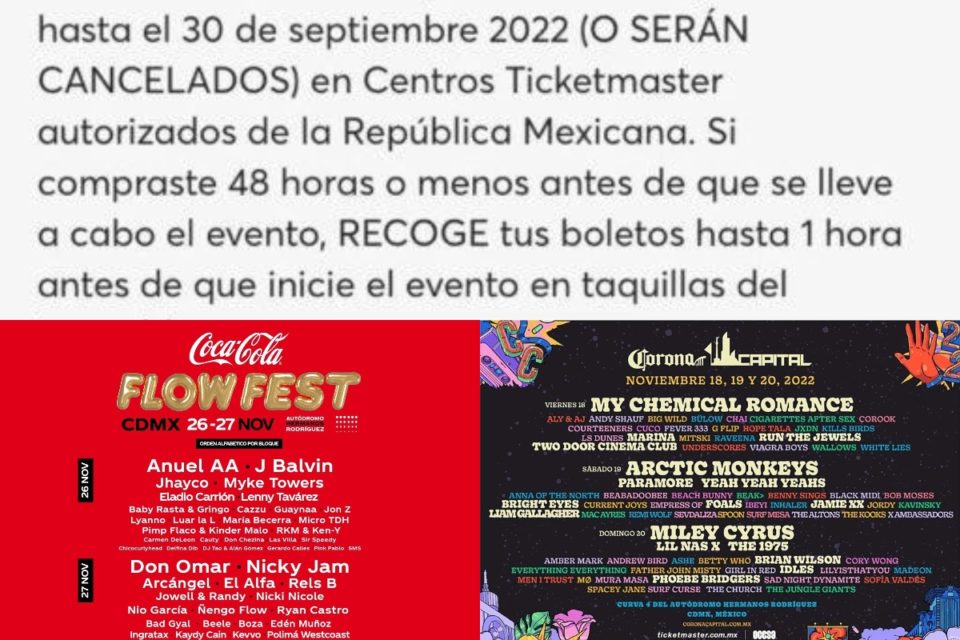 ¿Cancelarán tus boletos del Corona Capital y Flow Fest si no los recoges el 30 de septiembre? Esto sabemos