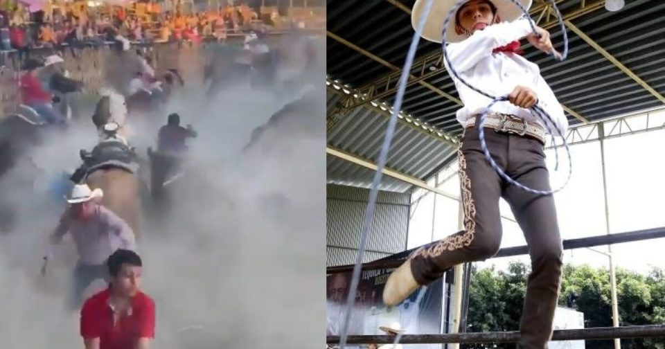 Torneo de lazo termina en carambola de caballos en Yucatán