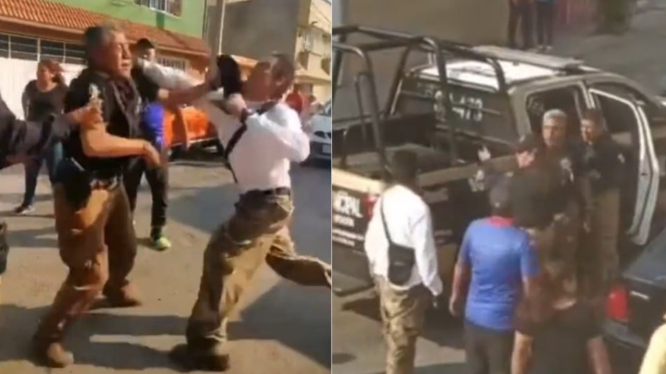 #Video Policía municipal enfrenta a golpes a ciudadano en Ecatepec