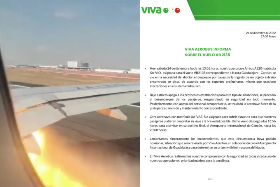Avión de Viva Aerobus sufre ponchadura y retrasa algunos vuelos en Guadalajara