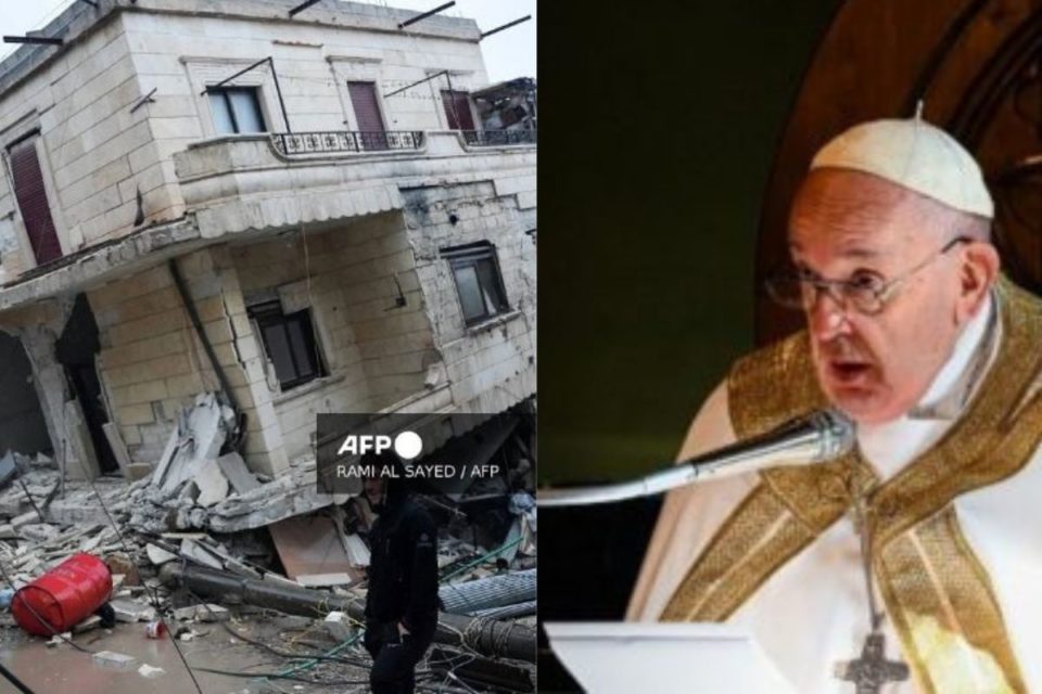 Papa Francisco manifiesta "profunda tristeza" por fallecidos en sismo en Turquía y Siria