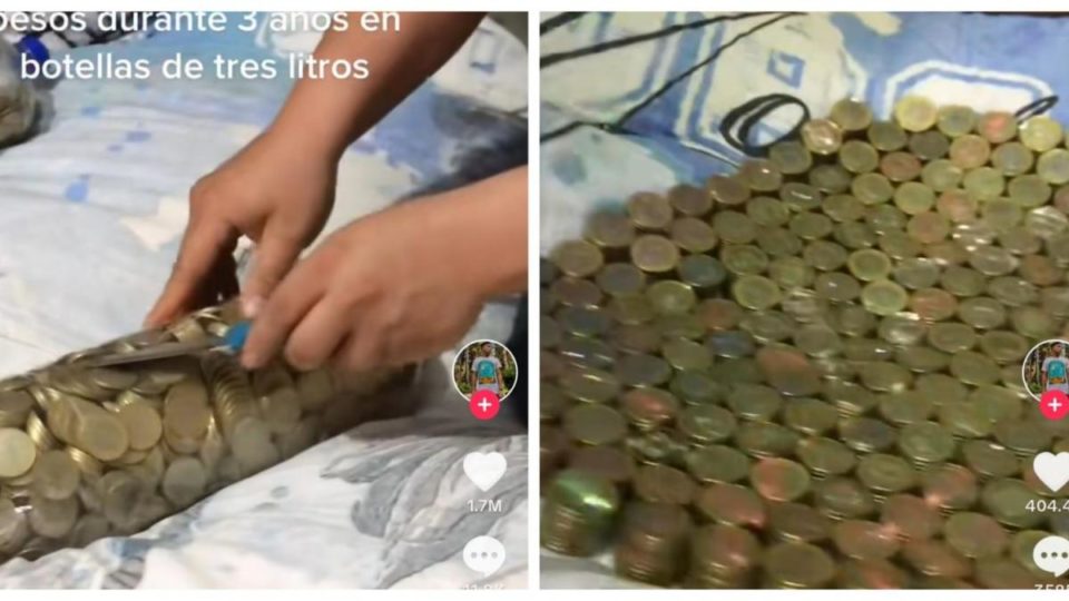 VIDEO. Hombre ahorra monedas de 10 pesos por 3 años; se vuelve viral