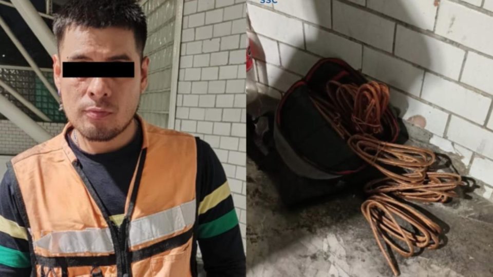 SSC captura a hombre que robaba 10 kilos de cable de cobre en el Metro de la CDMX